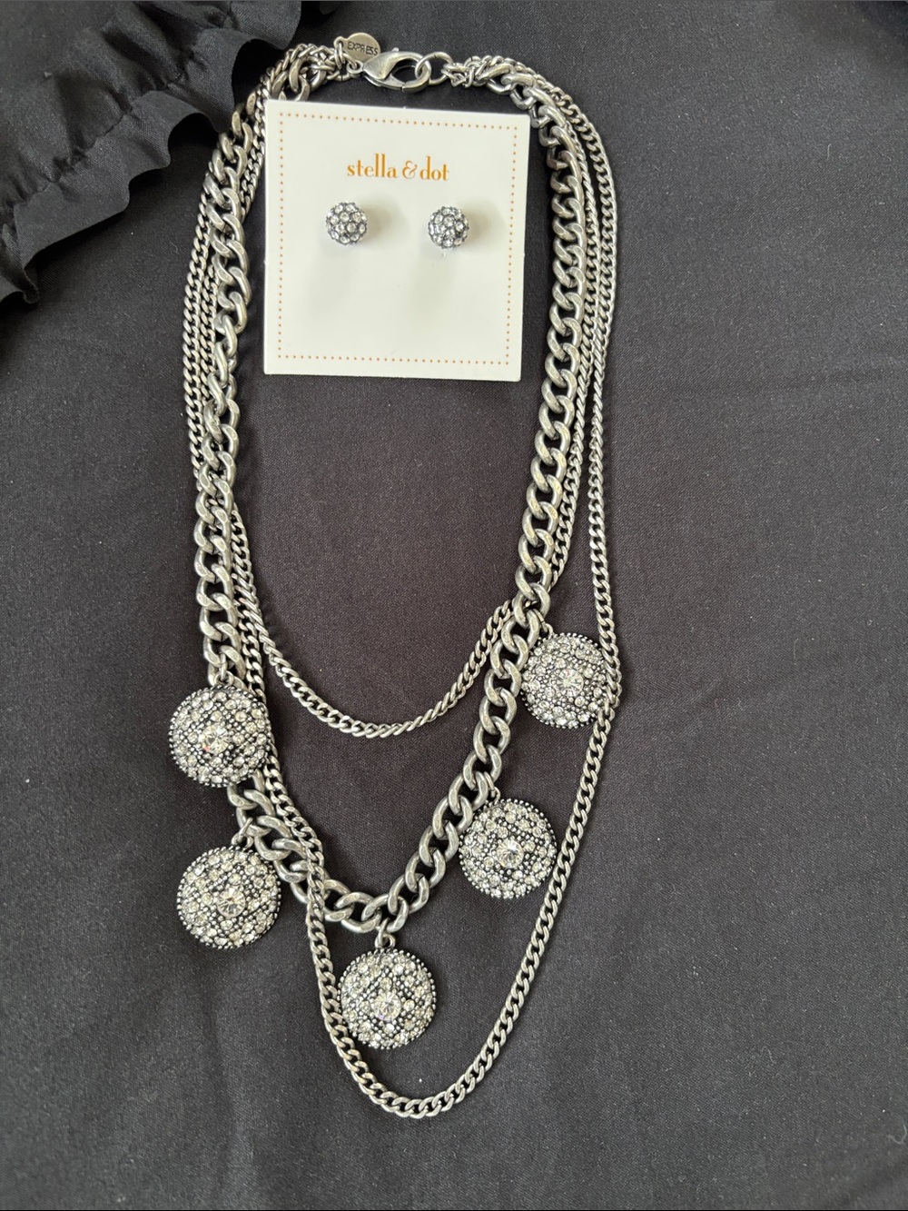Express multi layer blin necklace/earring set